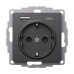 Розетка 16А с 2 USB A+C, 5В/2,4А/3,0А, 2х5В/1,5А, Systeme Electric AtlasDesign Базальт ATN001432