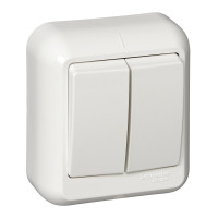 Выключатель 2-клавишный Schneider Electric Прима A56-029-BI