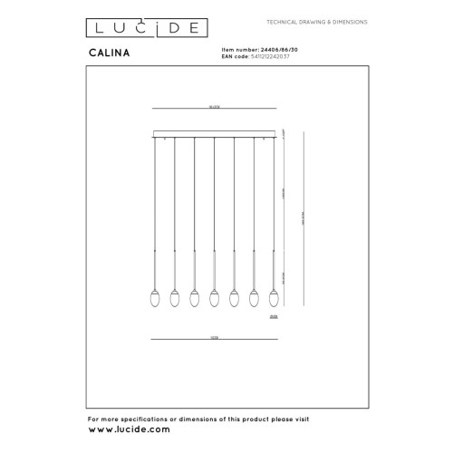 Подвесная люстра Lucide Calina 24406/86/30