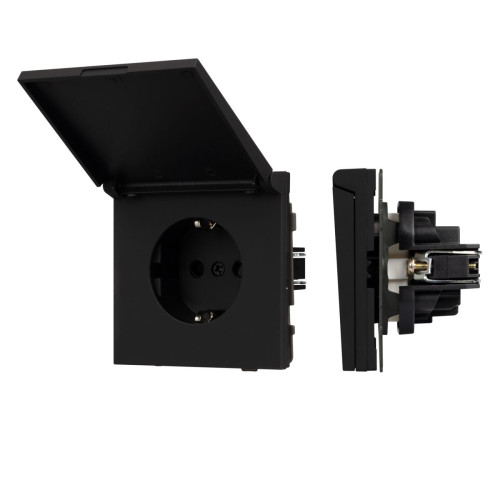 Механизм розетки влагозащищённый SCT-TENDO-MCP-SFPL-BK (230V, 16A) 054599 Механизм розетки влагозащищённый SCT-TENDO-MCP-SFPL-BK (230V, 16A) 054599