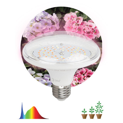 Фитолампа для растений светодиодная Эра E27 18W 6500K FITO-18W-Ra90-E27 Б0057710