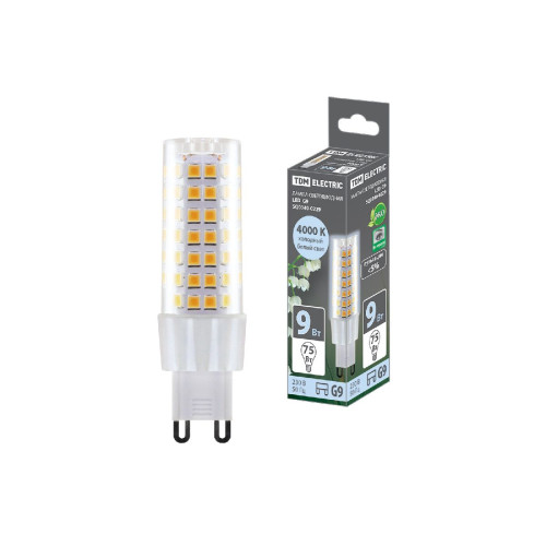 Лампа светодиодная TDM Electric G9 9W 4000K прозрачная SQ0340-0229