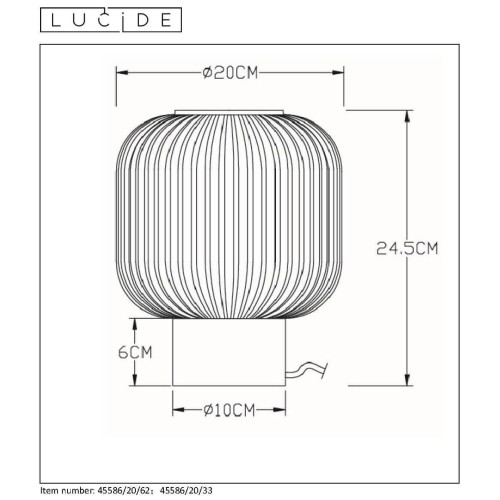 Настольная лампа Lucide MALOTO 45586/20/62