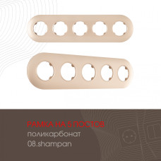 Рамка пятиместная Arte Milano 502.08-5.shampan