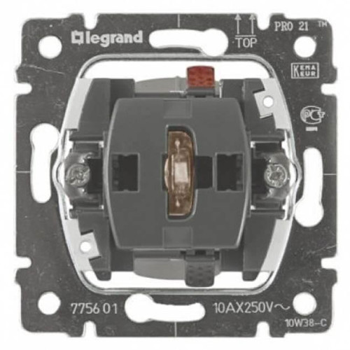 Выключатель одноклавишный Legrand Galea Life 10A 250V с нейтралью подсветкой 775601