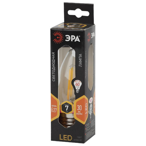 Лампа светодиодная Эра E27 7W 2700K F-LED B35-7W-827-E27 Б0027950
