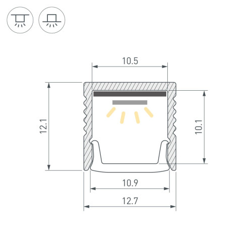 Профиль Arlight LINE-1212-2000 ANOD 062847