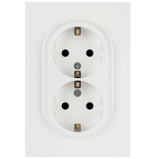 Розетка Эра Arktik 16-2105-01 двойная с заземлением 2X2P+E Schuko со шторками 16А-250В белый Б0070454