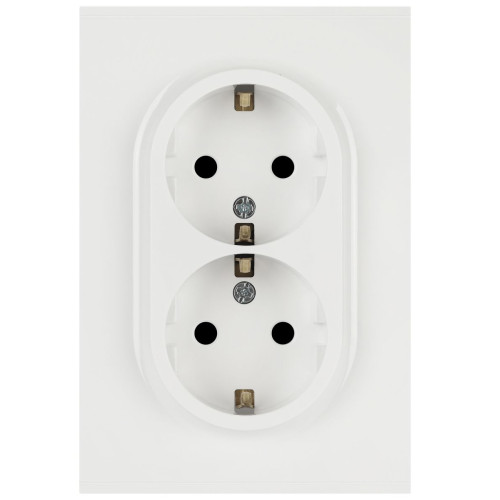Розетка Эра Arktik 16-2105-01 двойная с заземлением 2X2P+E Schuko со шторками 16А-250В белый Б0070454