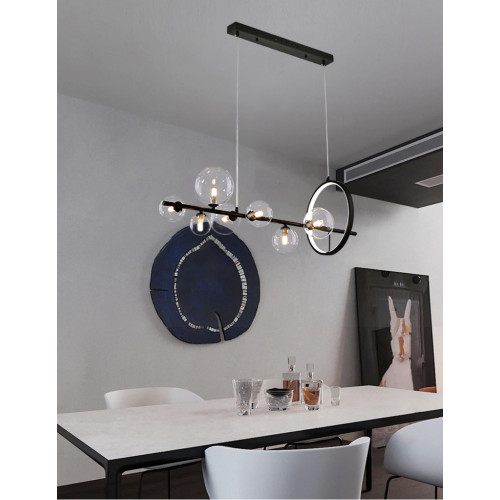 Подвесная люстра Delight Collection Art Deco Bubble KG1233P-7 black/clear