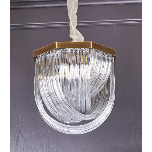 Подвесной светильник Delight Collection Murano Glass A001-400 L4 brass/clear