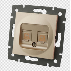 Механизм компьютерной розетки двойной Arlight SCT-MPC2-PL-GD-V (RJ-45, CAT6) 049850