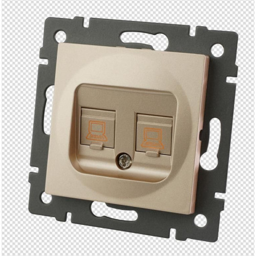 Механизм компьютерной розетки двойной Arlight SCT-MPC2-PL-GD-V (RJ-45, CAT6) 049850