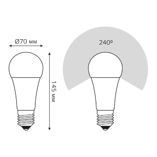 Лампа светодиодная Gauss E27 30W 3000K груша матовая 73219