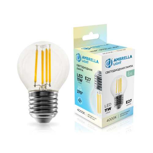 Филаментная светодиодная лампа Ambrella Light Bulbing E27 11W 4000K шар 451124