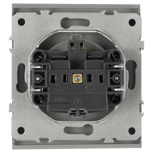 Розетка Эра Arktik 16-2102-03 с заземлением 2P+E Schuko со шторками 16А-250В алюминий Б0070426