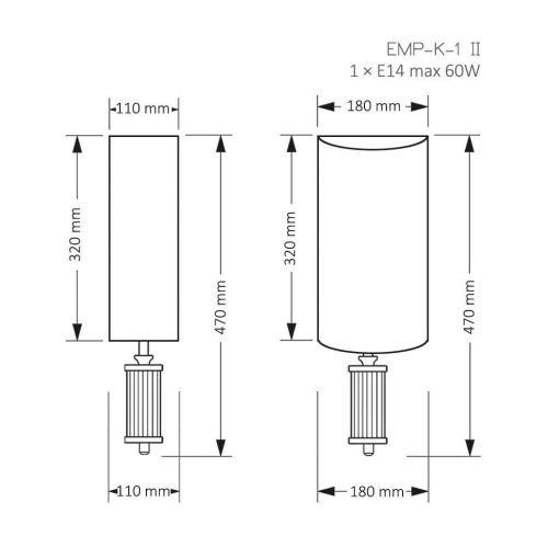 Бра Kutek Mood Empoli EMP-K-1-(Z)-II