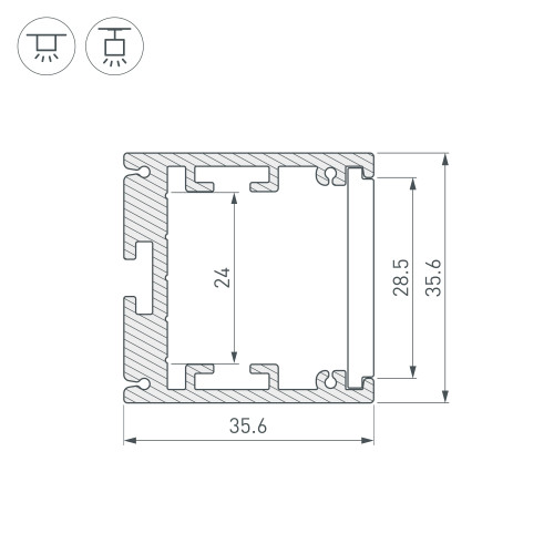 Алюминиевый профиль Arlight SL-ARC-3535-D320-N90 BLACK (260мм, дуга 1 из 4) 032677