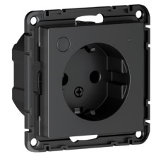 Розетка с заземл., со шт., Zigbee, L+N, 16А, мех., модель SBDV-00202 SBER Systeme Electric AtlasDesign Smart Карбон ATN001045Z