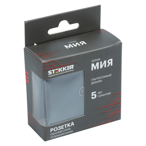 Розетка телевизионная 1-местная (механизм) Stekker 75 Ом 5-862МГц Мия RST00-3108-05 50449
