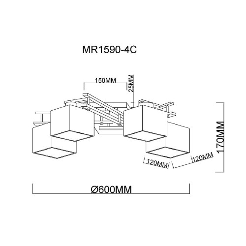 Потолочная люстра MyFar Bona MR1590-4C