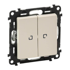 Выключатель двухклавишный Legrand Valena Life 10A 250V с подсветкой слоновая кость 752528