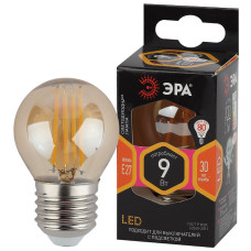 Лампа светодиодная Эра E27 9W 2700K F-LED P45-9W-827-E27 gold Б0047025