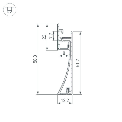 Профиль Arlight PLINTUS-H58-F-2000 BLACK 045286