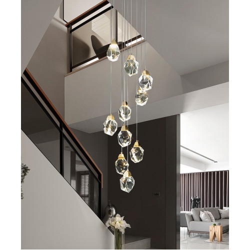Подвесной светильник Delight Collection Crystal rock II 9701P/10R brass