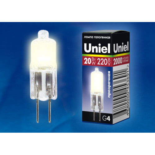 Лампа галогенная Uniel JC-220/20/G4 CL 01822