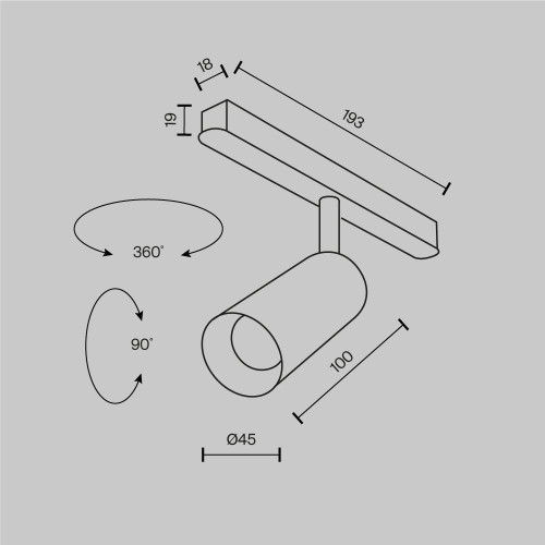 Трековый магнитный светильник Maytoni Technical Magnetic track system Exility Focus LED TR032-2-5W4K-M-BW