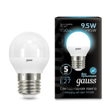 Лампа светодиодная Gauss E27 9.5W 4100K матовая 105102210