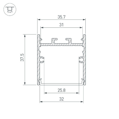 Алюминиевый профиль Arlight SL-LINE-3638-LW-3000 ANOD 043973