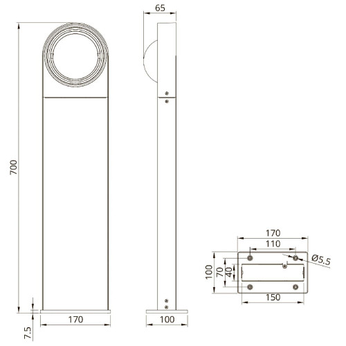 Ландшафтный светильник Arte Lamp San Francisco A1831PA-1BK