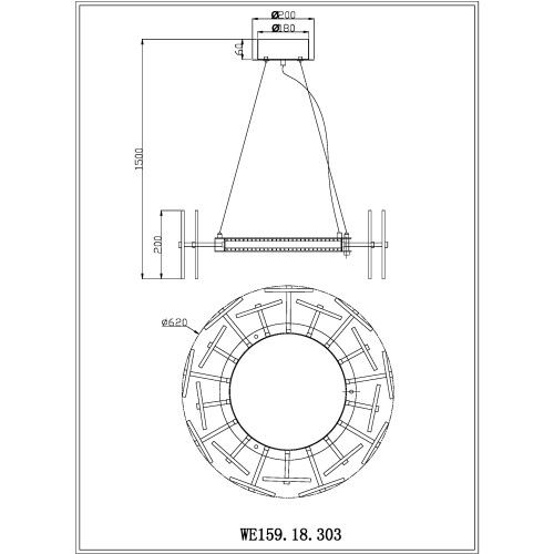 Подвесная люстра Wertmark Nicola WE159.18.303