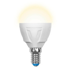 Лампа светодиодная (UL-00002419) Uniel E14 7W 3000K матовая LED-G45 7W/WW/E14/FR PLP01WH