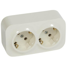 Розетка 2х2К+З Legrand Quteo 16A 250V с/з слоновая кость 782243