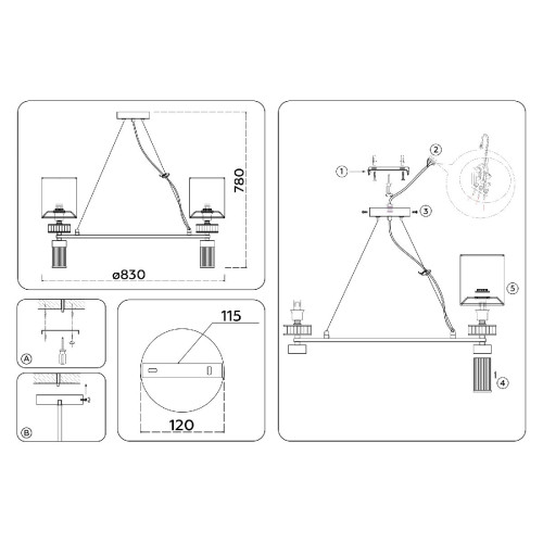 Подвесная люстра Ambrella Light High Light Classic LH71293