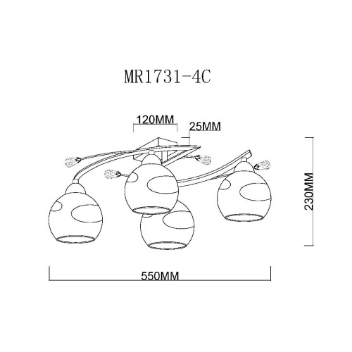 Потолочная люстра MyFar Stella MR1731-4C