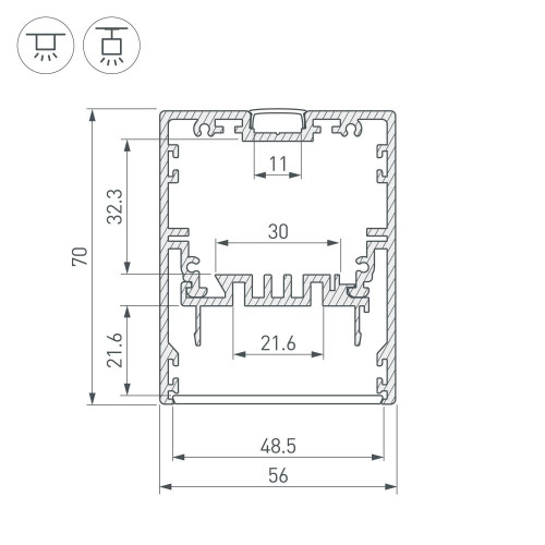 Рефлектор для профиля Arlight Klus-Power-W50-2000 030319