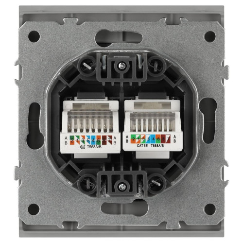 Розетка Эра Arktik 16-3108-03 информационная двойная 2XRJ45 алюминий Б0070486