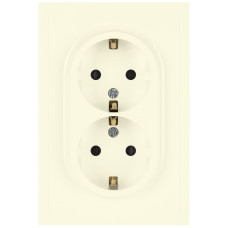 Розетка Эра Galaxy 15-2104-02 с заземлением двойная 2X2P+E Schuko 16А-250В IP20 слоновая кость Б0070679