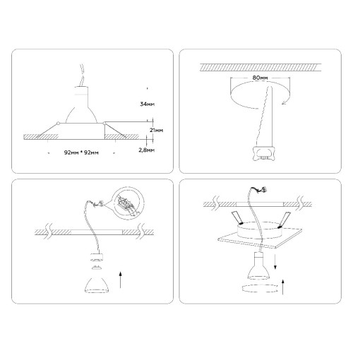 Встраиваемый светильник Ambrella Light Standard Tech A8926