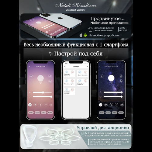 Потолочная светодиодная люстра Natali Kovaltseva Holder II HIGH-TECH LED LAMPS 82039
