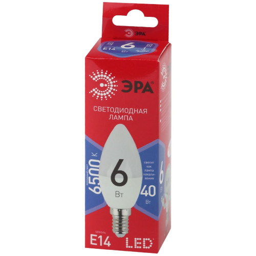 Лампа светодиодная Эра E14 6W 6500K LED B35-6W-865-E14 R Б0045339