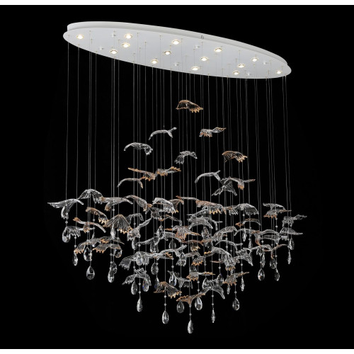 Подвесная люстра Newport 8220/140 С oval chrome, silver glass М0071480