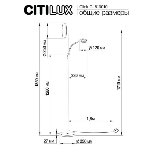 Торшер Citilux Click CL810010