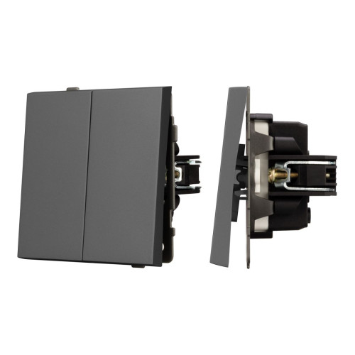 Механизм выключателя двухклавишный проходной Arlight SWT-TENDO-MKP2-SFPL-GR (230V, 10A) 054555 Механизм выключателя двухклавишный проходной Arlight SWT-TENDO-MKP2-SFPL-GR (230V, 10A) 054555