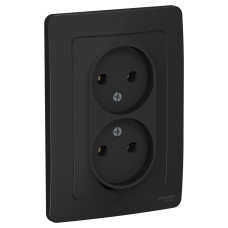 Розетка 2-ая б/з без шторок, 16А, 250В Systeme Electric Blanca внутр Антрацит BLNRS000026