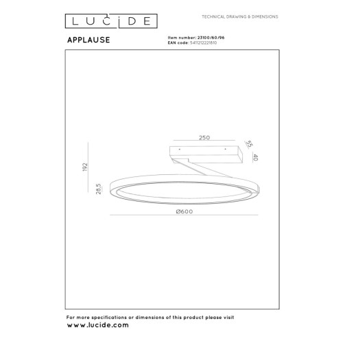 Потолочный светильник Lucide Applause 23100/60/96